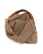 Sac en cuir suédé Mirtillo taupe - 34x39x8cm