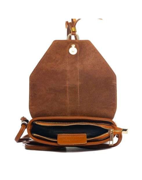 Olona cognac leren schoudertas - 23x23x6cm