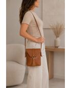 Olona cognac leren schoudertas - 23x23x6cm