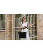 Bolso de piel Spoleto negro - 34x28x14 cm