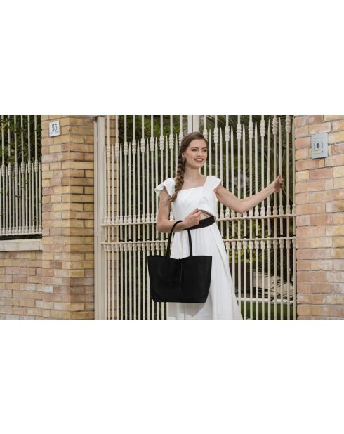Sac en cuir Spoleto noir - 34x28x14cm