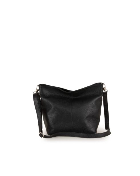 Trapani zwarte leren tas - 33x25x14cm
