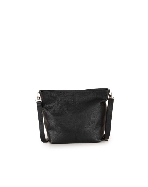 Trapani zwarte leren tas - 33x25x14cm