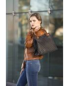 Sac cabas en cuir Cortona bord - 40x36x16cm