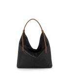 Taranto zwarte leren tas + beker - 44x32x5cm