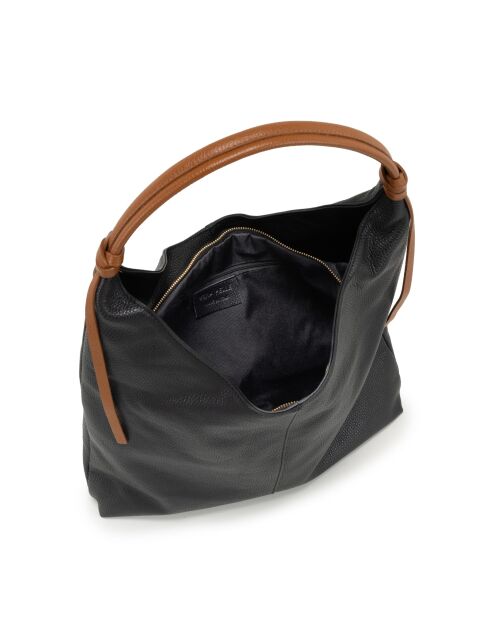 Taranto zwarte leren tas + beker - 44x32x5cm