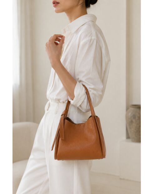 Sac en cuir Ortiano cognac - 24x18x14cm
