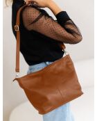 Trapani Cognac leren tas - 33x25x14cm