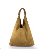 Mirtillo Tasche aus cognacfarbenem Veloursleder - 34x39x8cm