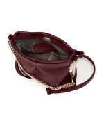 Sac bandoulière en cuir Oristano bourgogne - 15x19x1cm