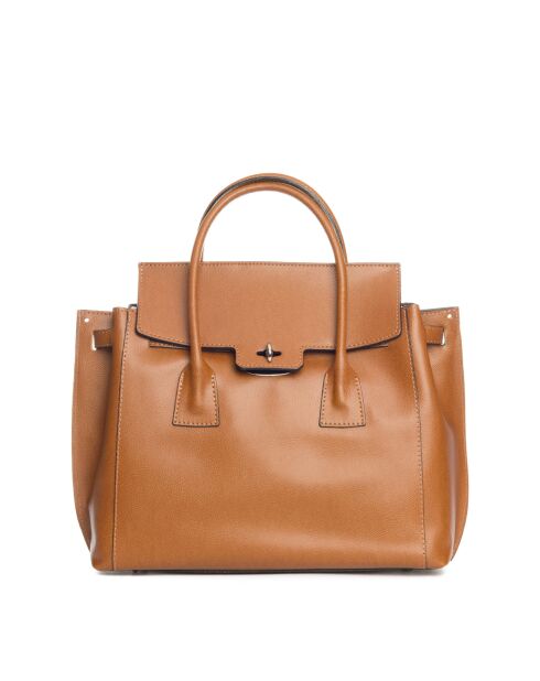 Pomarance Ledertasche in Cognac, 40 x 40 x 14 cm