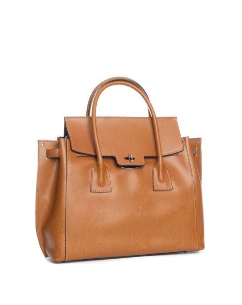 Pomarance Ledertasche in Cognac, 40 x 40 x 14 cm