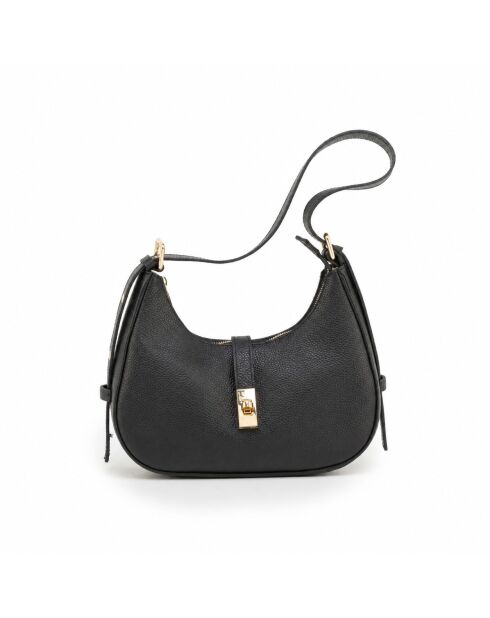Annunziata Schultertasche aus schwarzem Leder - 21x18x8cm