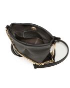 Sac bandoulière en cuir Oristano noir - 15x19x1cm