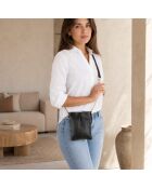 Sac bandoulière en cuir Oristano noir - 15x19x1cm