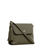 Bagni olive leren schoudertas - 25x17x7cm