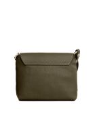 Bagni olive leren schoudertas - 25x17x7cm