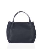 Borsa in pelle blu Taro - 28x25x18cm