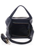 Borsa in pelle blu Taro - 28x25x18cm