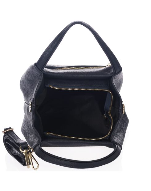 Borsa in pelle blu Taro - 28x25x18cm