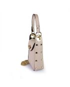 Petit sac bandoulière en cuir Rododendro nude - 12x17x6cm