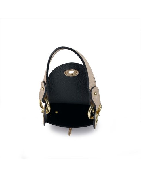 Petit sac bandoulière en cuir Rododendro nude - 12x17x6cm