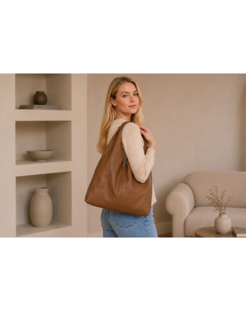 Sac en cuir Catanzaro Cognac - 45x36x5cm