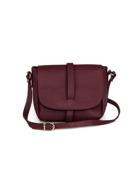 Sac bandoulière en cuir Mella bord - 24x20x9cm