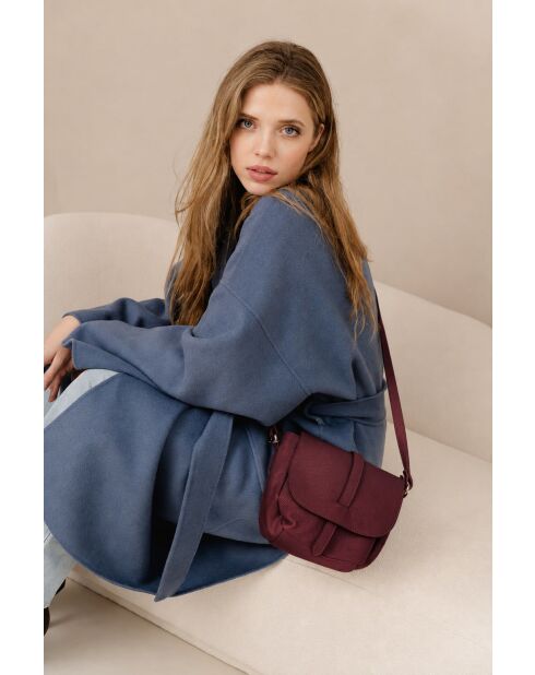 Sac bandoulière en cuir Mella bord - 24x20x9cm