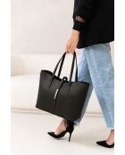Sac en cuir Parma noir - 40x27x14cm