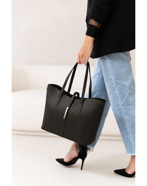 Sac en cuir Parma noir - 40x27x14cm