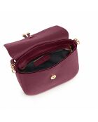 Sac bandoulière en cuir Avezzano bordeaux - 21x18x8cm