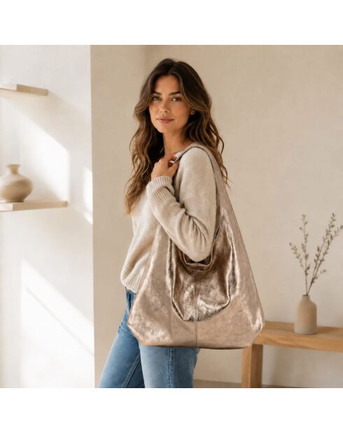Bolso de piel Terracina gris antracita - 32x32x16cm