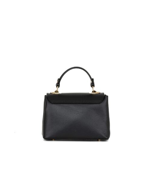Sac bandoulière en cuir Monte Confinale noir - 21x17x12cm