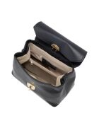 Sac bandoulière en cuir Monte Confinale noir - 21x17x12cm