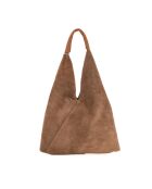 Sac en cuir suédé Mirtillo taupe - 34x39x8cm