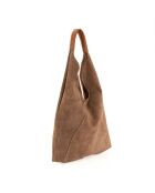 Sac en cuir suédé Mirtillo taupe - 34x39x8cm