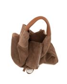 Sac en cuir suédé Mirtillo taupe - 34x39x8cm