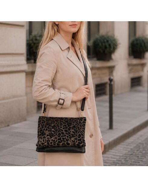 Sac en cuir Bressanone noir - 31x21x4cm