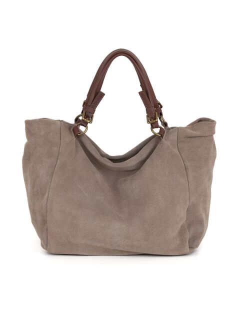 Sac en cuir Gimignano taupe foncé - 45x50x20cm