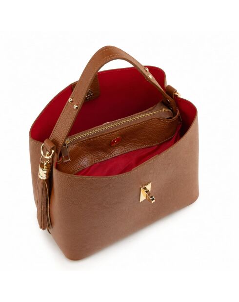 Sac en cuir Grondo cognac - 25x21x14cm