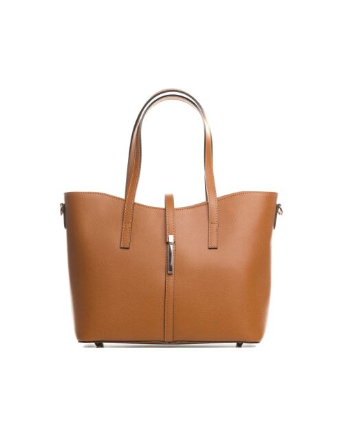 Sac en cuir Montecarlo cognac - 36x27x14cm