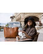 Sac en cuir Montecarlo cognac - 36x27x14cm