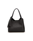 Ortiano schwarze Ledertasche - 24x18x14cm