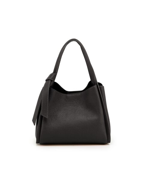 Ortiano schwarze Ledertasche - 24x18x14cm