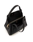 Ortiano schwarze Ledertasche - 24x18x14cm