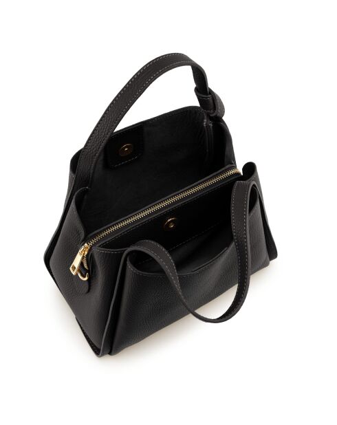 Ortiano schwarze Ledertasche - 24x18x14cm