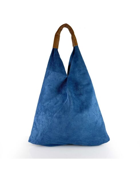 Mirtillo Tasche aus Veloursleder blaue Jeans - 34x39x8cm