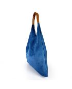 Mirtillo Tasche aus Veloursleder blaue Jeans - 34x39x8cm