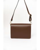 Sac bandoulière en cuir Carbonara brun - 23x17x10cm